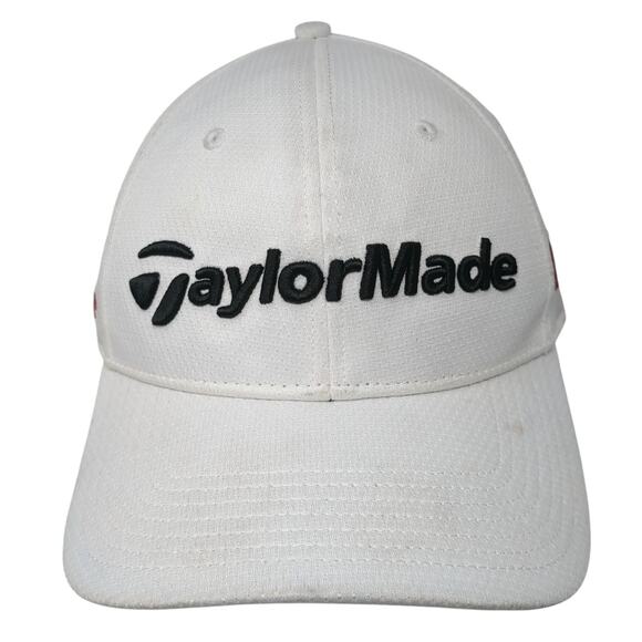 TaylorMade R15 Fitted Hat White Medium Aero Burner Embroidered Outdoor - Picture 1 of 10